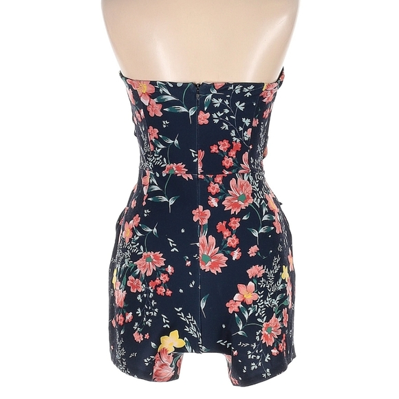 Great Jones blue floral strapless romper - Picture 3 of 4